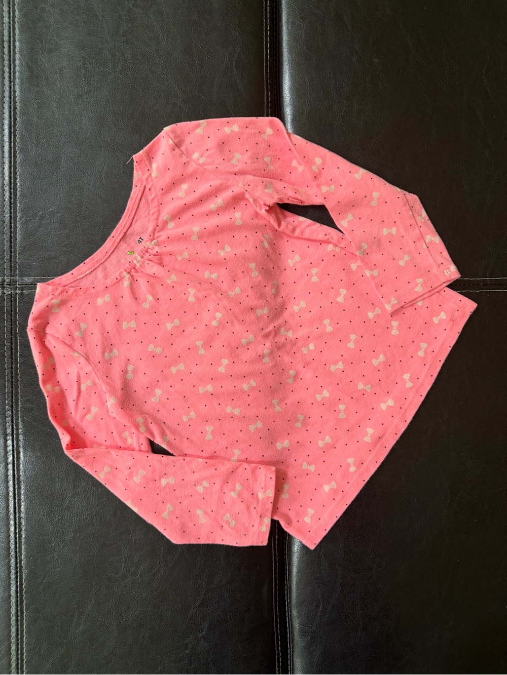 Jumping Beans.- Coral Pink Long Sleeve Tee with Bow Print